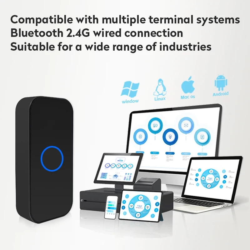 2011D Mini For Barcode Scanner 2D QR 1D Portable USB//2.4G In Stock Black 2-Year Warranty