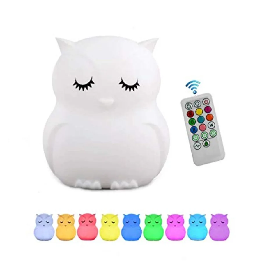 Night Light for,Rechargeable LED Bedside Lamp for,9 Changing Color Silicone Nursery Lamp for Breastfeeding, Eyes Caring, Tap Ad