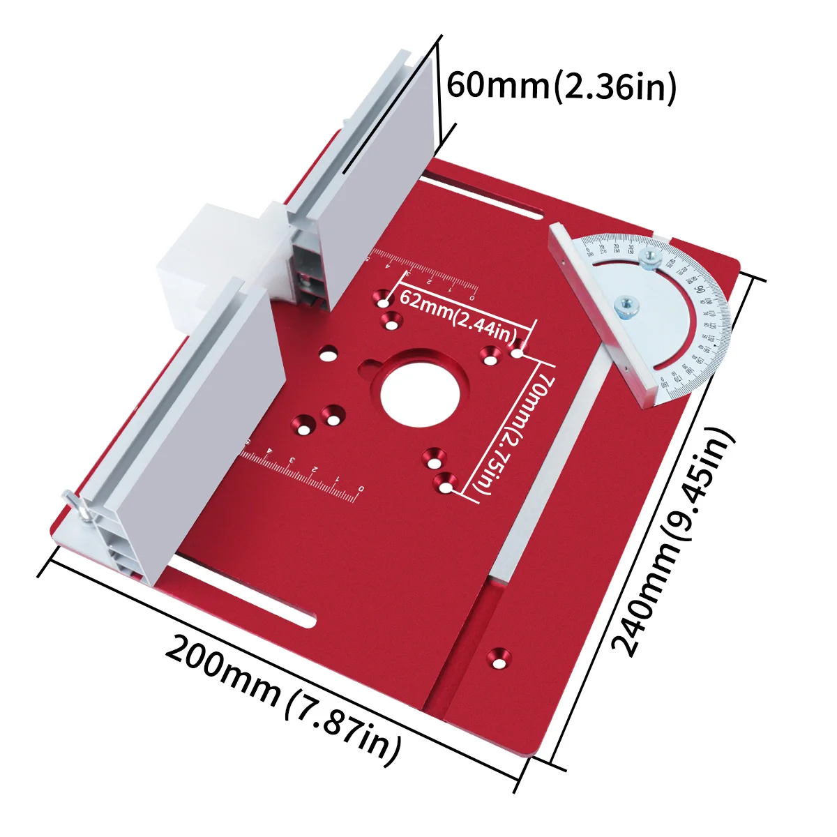 Woodworking Aluminum Router Table Insert Plate W/ Miter Gauge Guide and Bracket for Woodworking Benches Table Saw Hardware Tools