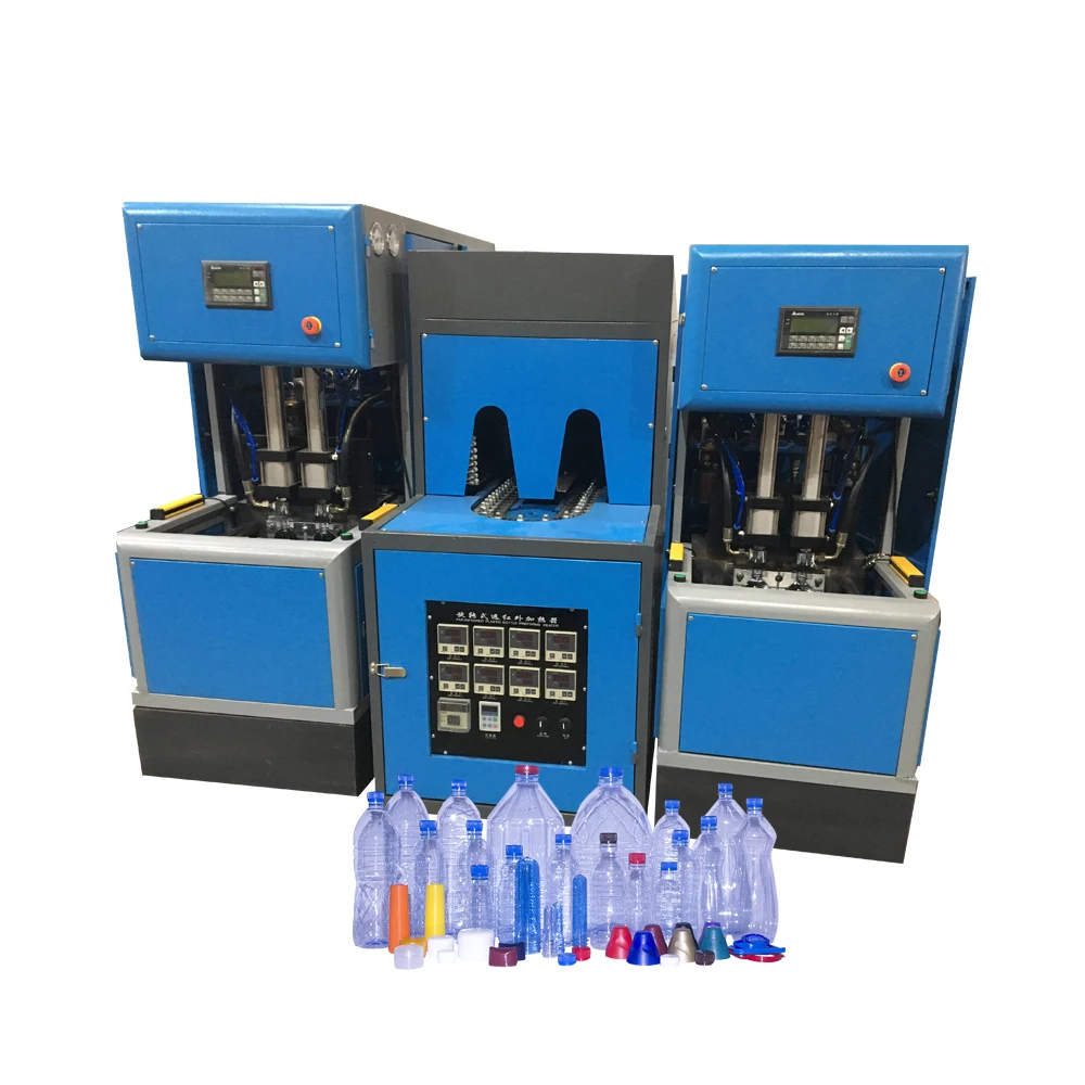 Customized 1500BPH-2000BPH Semi Automatic 2 Cavity PET Bottle Blowing System Stretch Blow Molding Machine