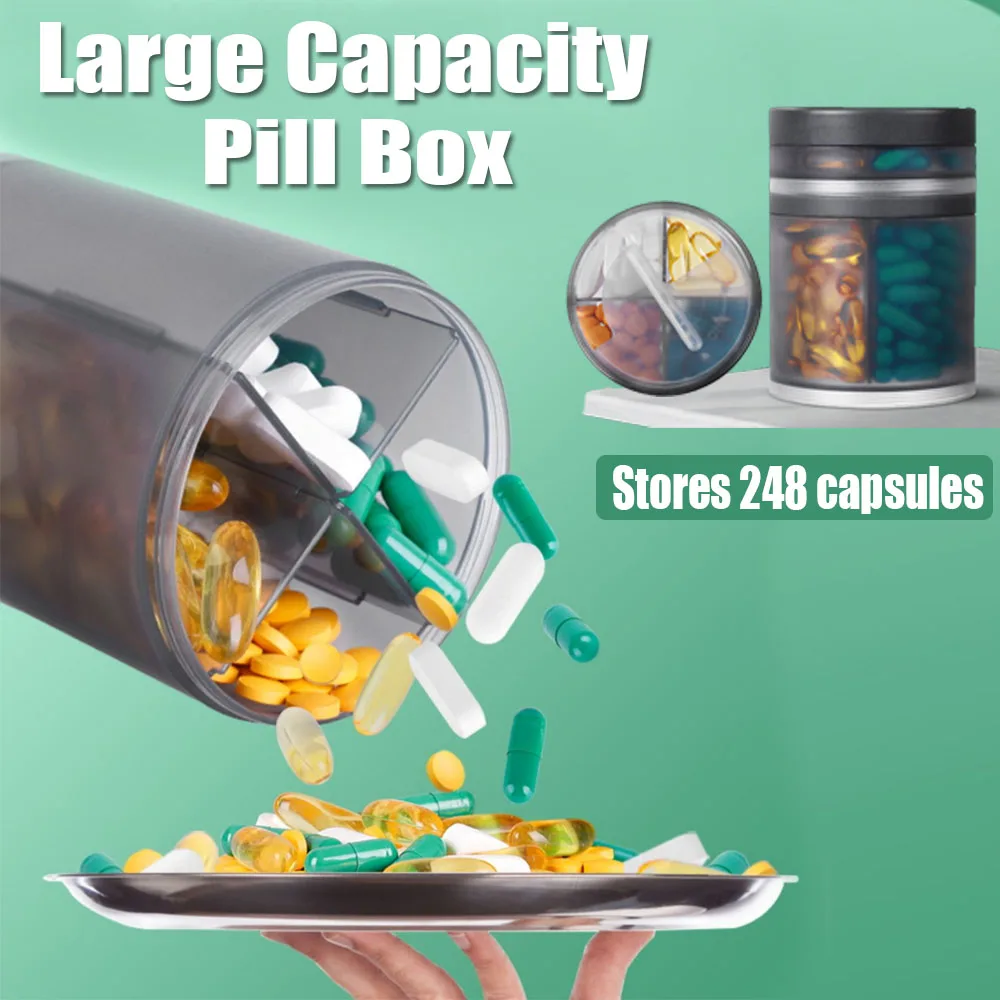 Pill Box Weekly Medicine Storage Boxes tablet Dispenser Organizer Compartment Adjustable Vitamin Storage Pill Cases Container