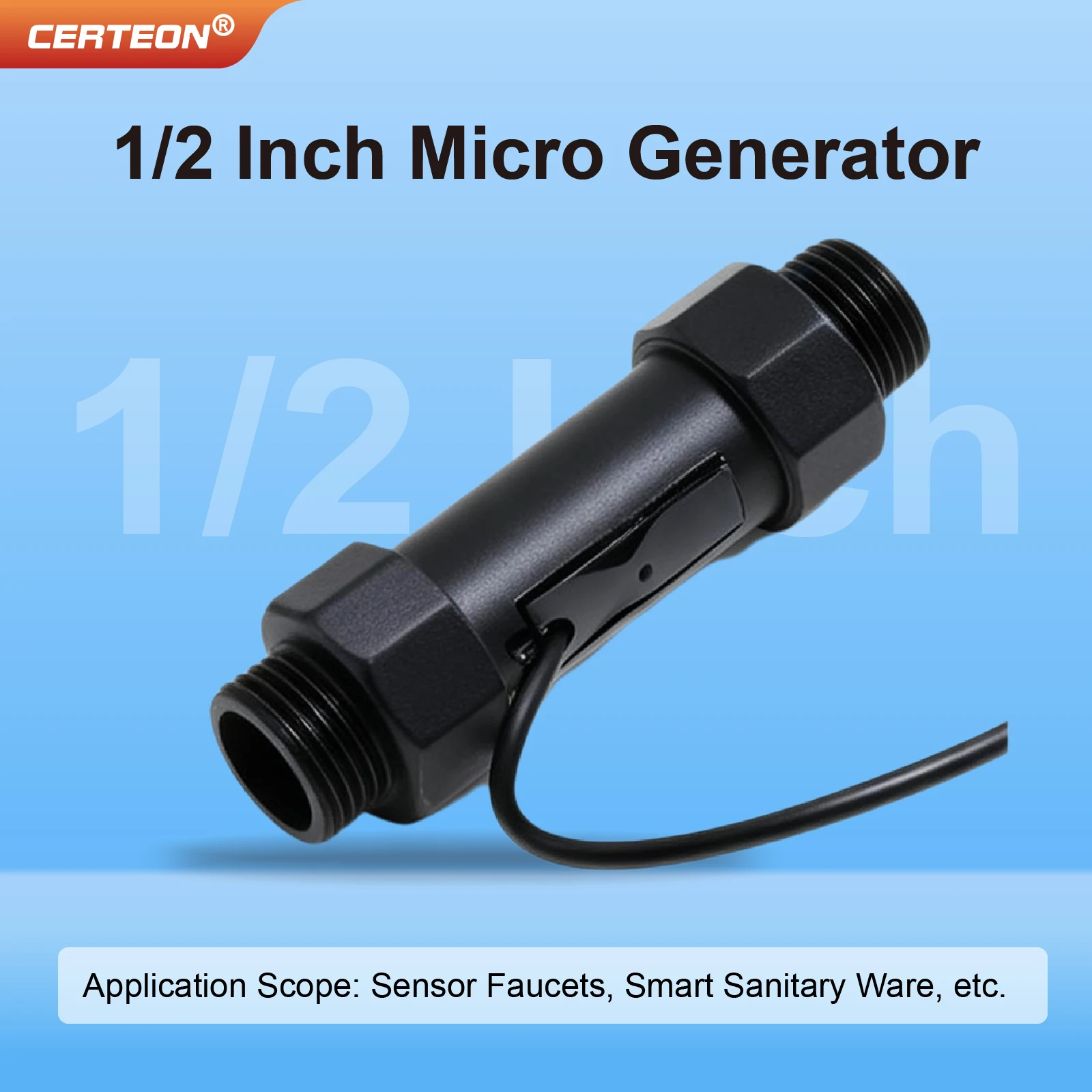 Micro Hydroelectric Generator G1/2 Thread M6 Connector 5V 0.5W Tap Water Turbine Self-Powered Flow Sensor Shower Faucet