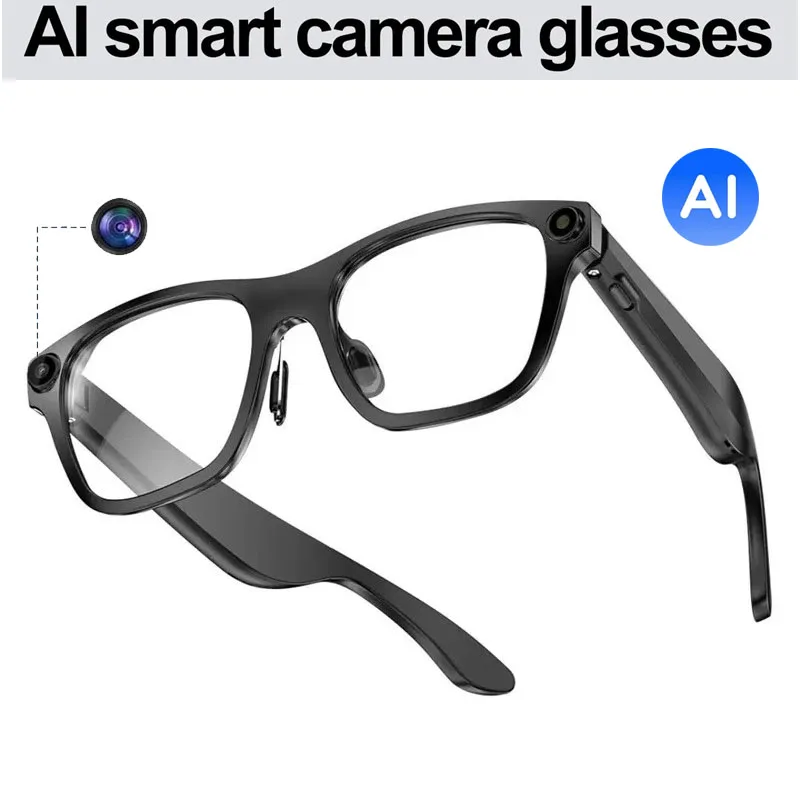

Умные очки Tech AI с камерой 20MP 1080P Видеосъемка Bluetooth Вызов Музыка Аудио Приложение просмотр Wi-Fi AI Очки для женщин и мужчин