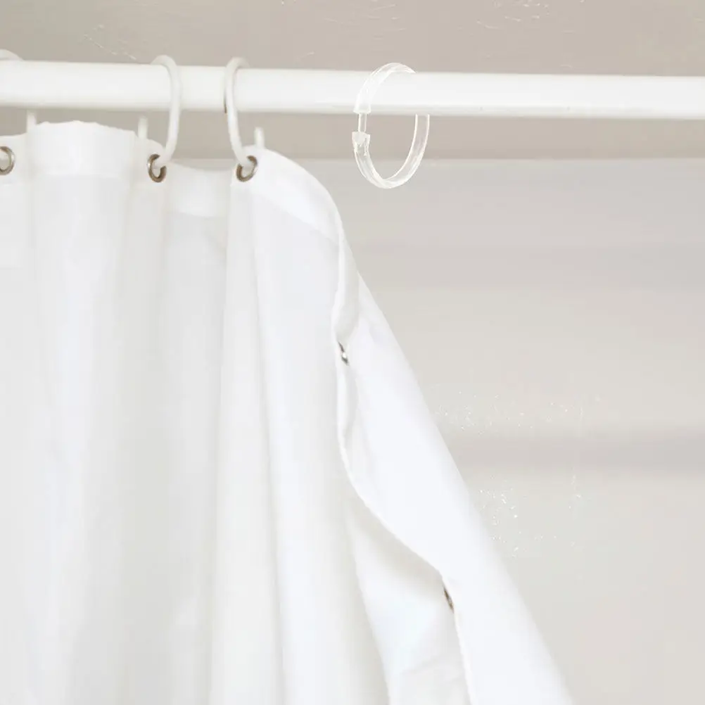 10Pcs Shower Curtain Rings Clear Round Acrylic Curtain Hanging Hooks for Bathroom Shower Rod Circular Roman Rod Rings