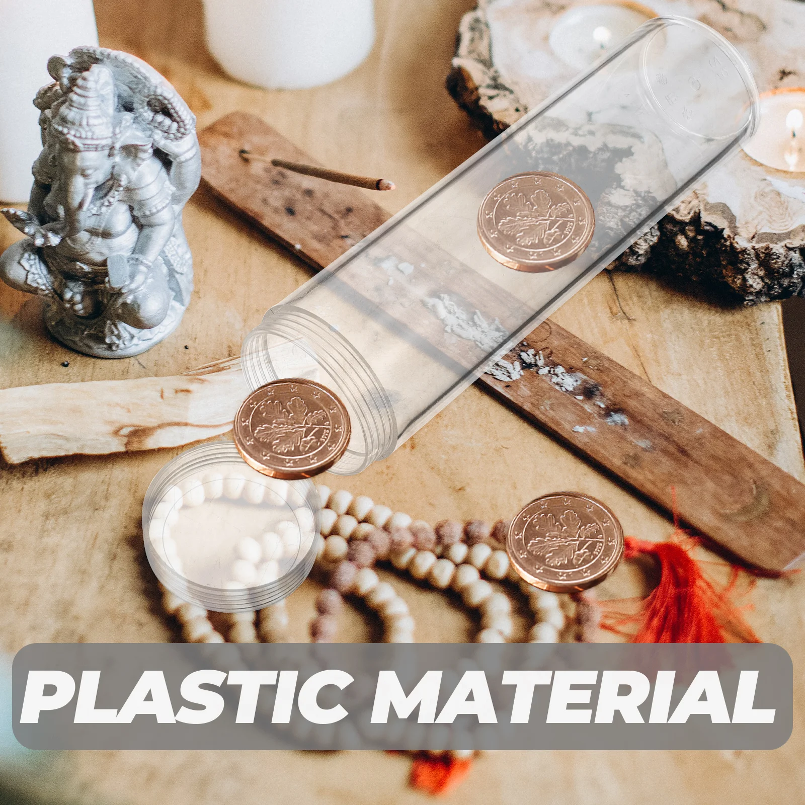 

10pcs Coin Storage Tubes Clear Plastic Coin Holders Container Supplies 25mm Diameter Protective Caps