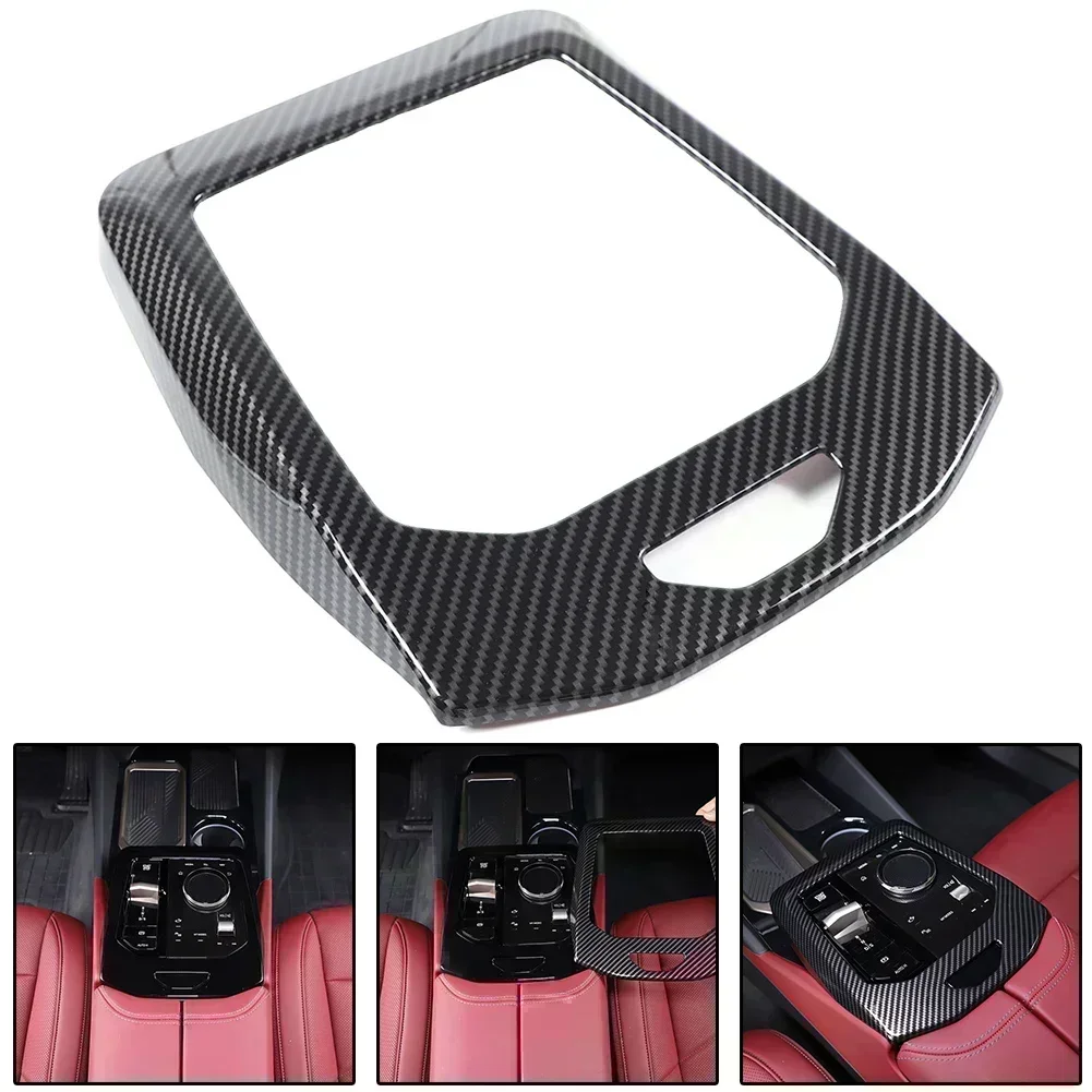 ABS Carbon Fiber Car Center Console Frame Trim Cover Fits For BMW 5 Series G60 2024 Covers Existing Scratches Car Accessories