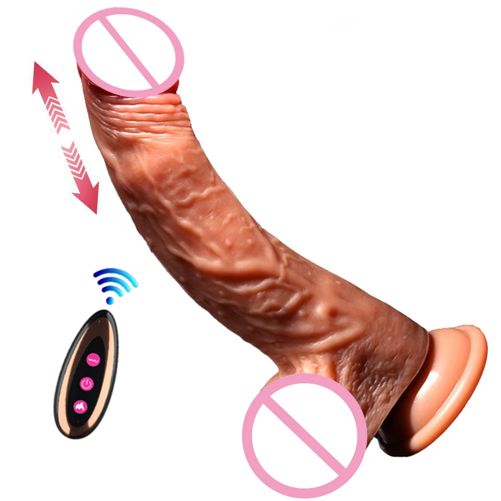 Realistic Dildo Vibrator Wireless Control Telescopic Heating Suction Cup Dildo Anal Vaginal Masturbator Adult Sex Toy for Women