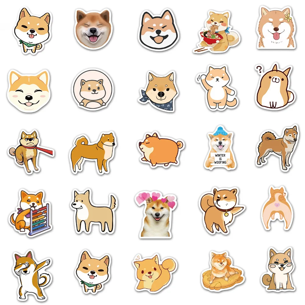 50 Stuks Leuke Shiba Hond Sticker Diy Koffer Skateboard Notebook Helm Decoratie Sticker