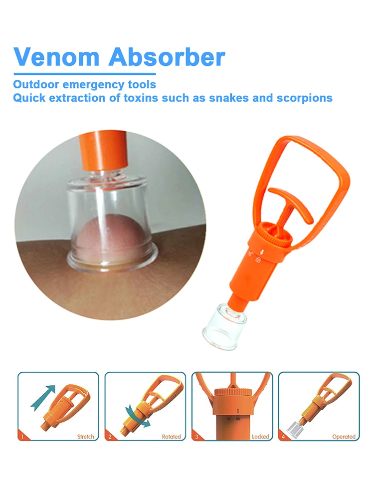 Outdoor Camping Survivor Venom Extractor Kit Safe First Aid Kit Safety Venom Bee Mosquito Bite Protector Vacuum Aspirator