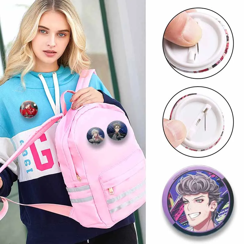 Cute Cartoon Enamel Pins Game Hypnosis Mic Division Rap Battle Button Brooch for Coat Bag Fashion Lapel Badges Fans Jewelry Gift