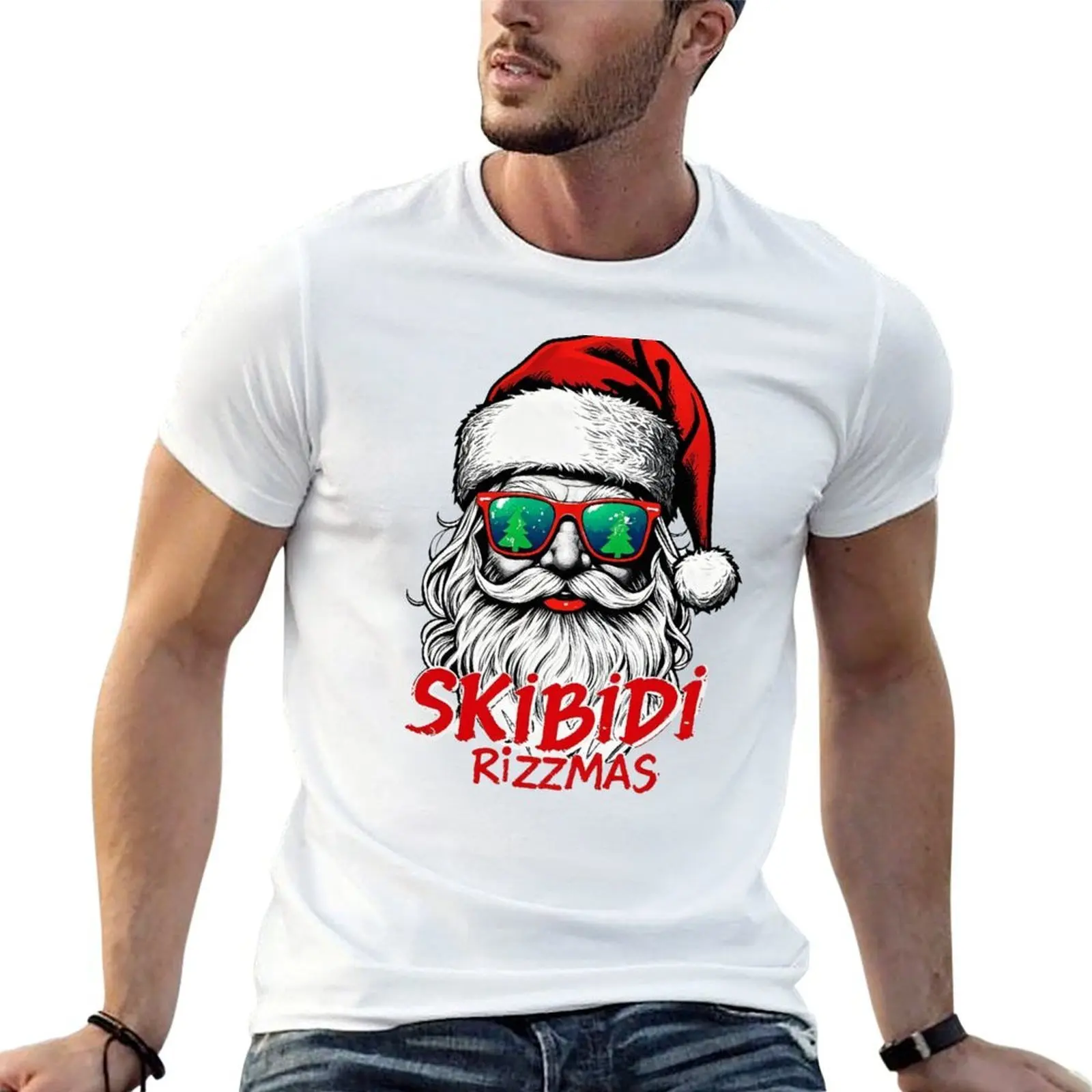 Skibidi Rizzmas Christmas Rizz Santa Claus T-Shirt t shirts with prints t shirt man luxury anime t shirts oversize T-shirt