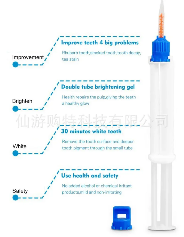 Pro Teeth Whitening Dual Barrel Gel Syringe 35 Hydrogen Peroxide Dental Gingival Barrier Dentist Clinic Tooth Bleaching Whitener