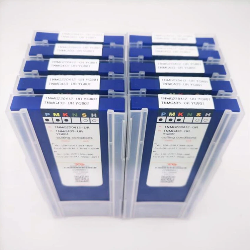 Imagem -05 - Inserções do Carboneto do Cnc Tnmg220404-uf Yg801 Tnmg220408-ug Yg801 Tnmg220412-ur Yg801 Original 10 Peças pela Caixa