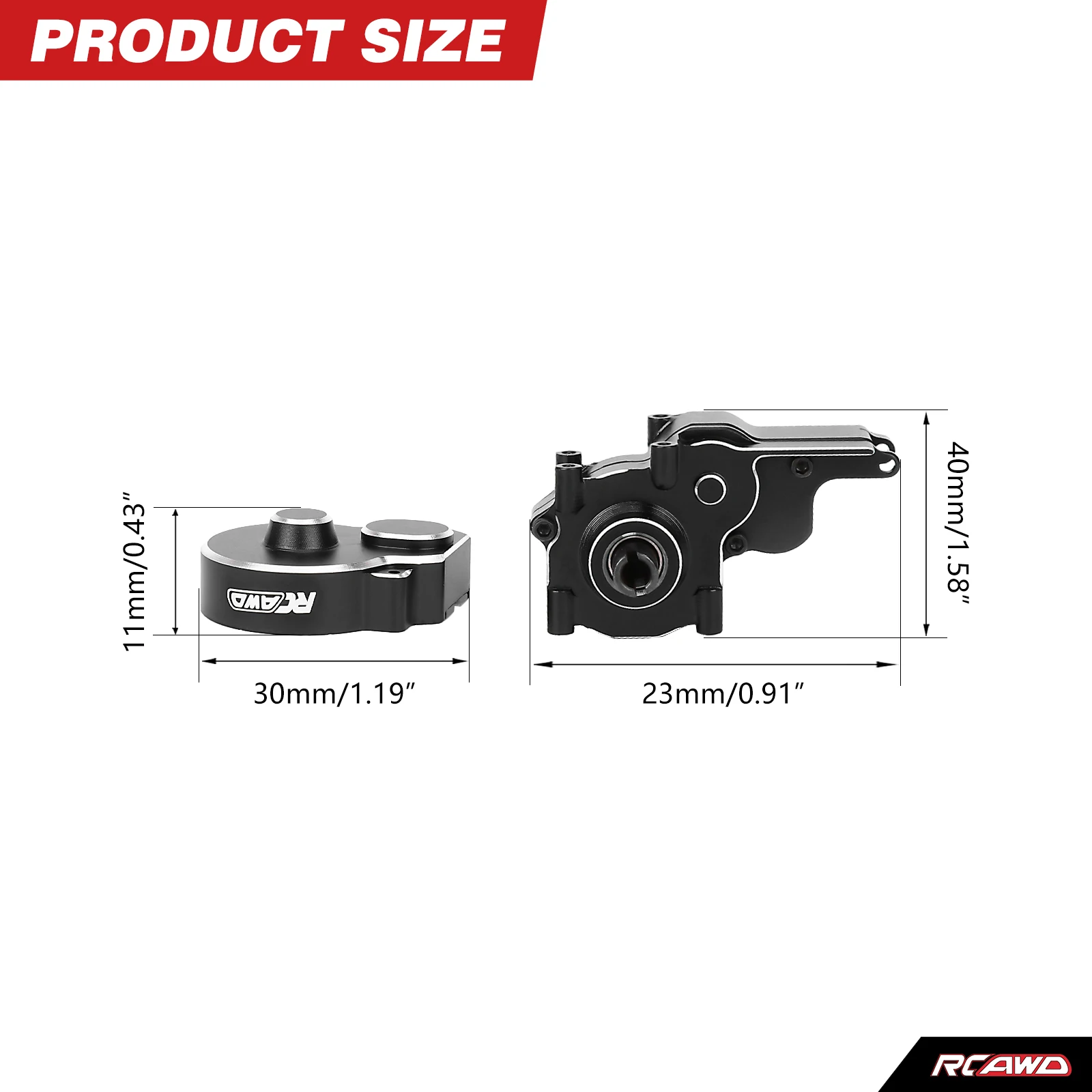 RCAWD for Micro-B Transmission Gear Box Assembly for Losi 1/24 Micro-B LOS00007 1/28 Micro-T LOS-1392 Gearbox Upgrades Parts