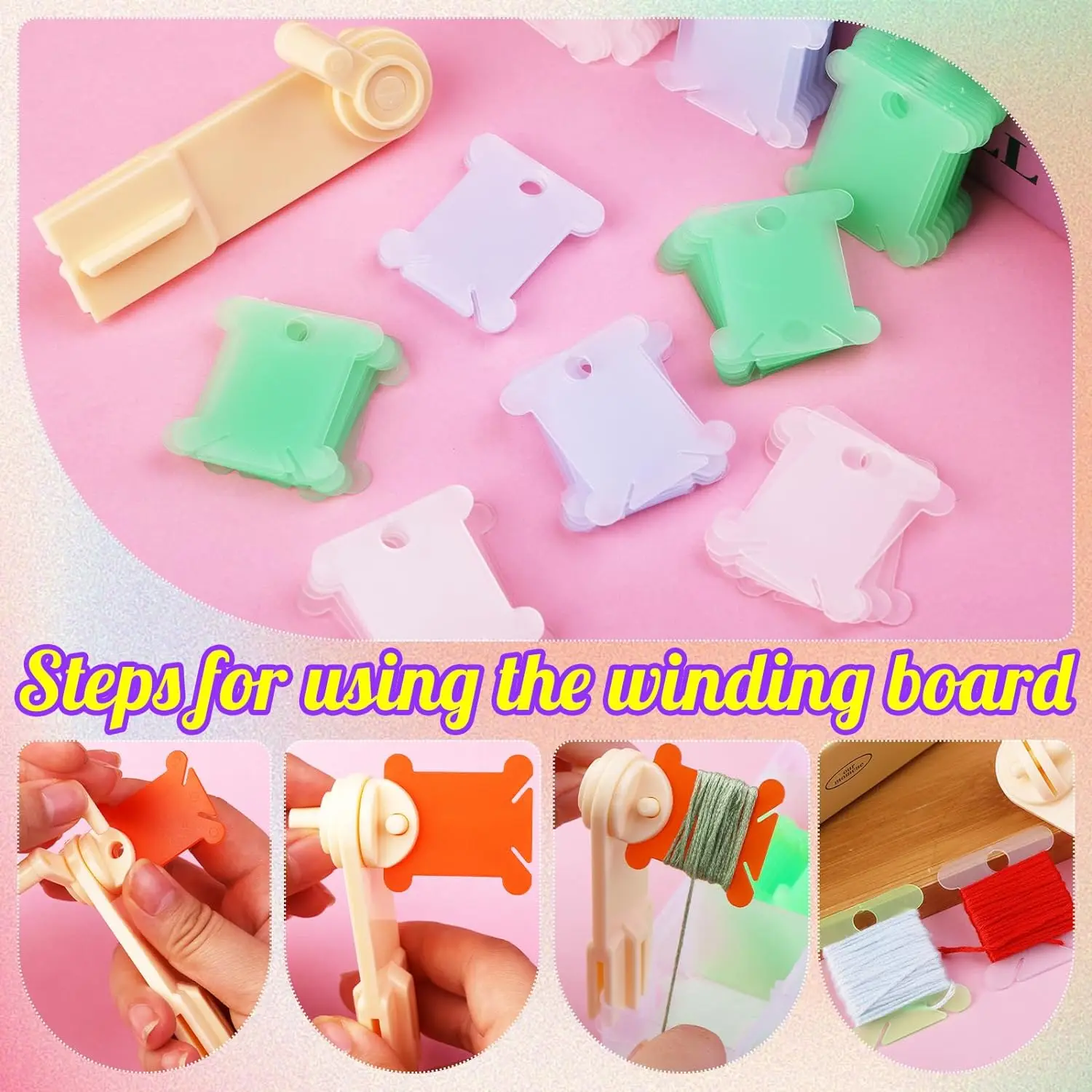 10Pcs Plastic Floss Bobbins Set Embroidery Floss Organizer Bobbin Winder Craft DIY Sewing Storage Thread Organizer Holder