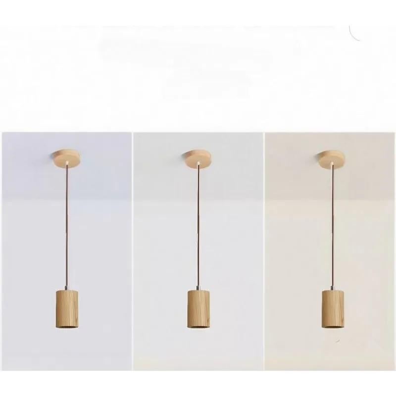 

Japanese Style Solid Wood Pendant Light for Bedroom, Entrance and Tea Room, Creative Single Head Nordic Dining Lamp Led
