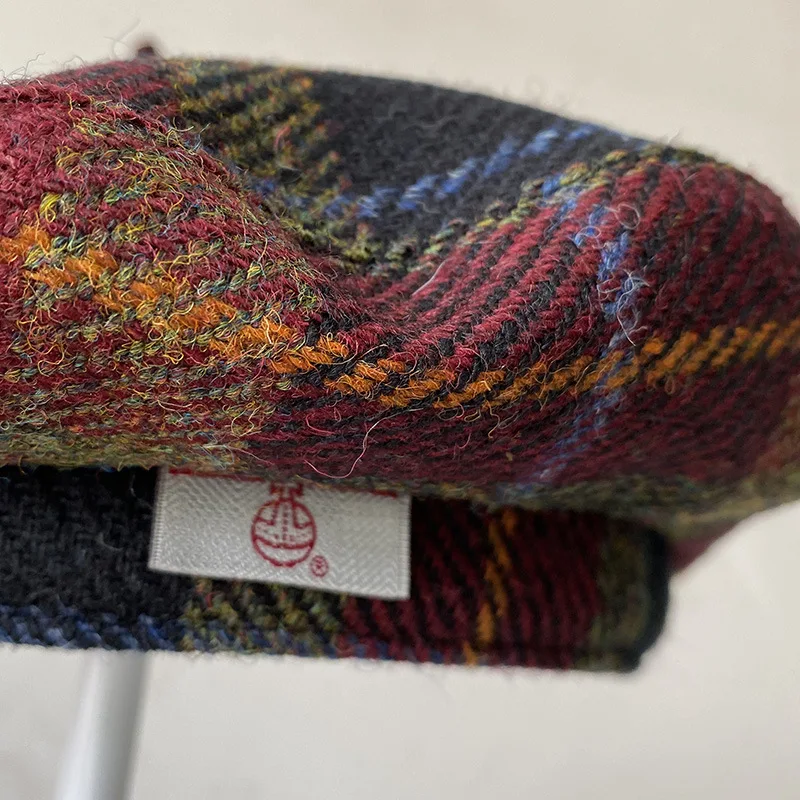 Harris Tweed Beret 100% Pure Wool Painter Cap British Retro Style Soft Comfortable All Match Beanie Hat