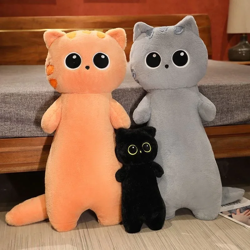 

40cm Cute Soft Cat Long Strip Pillow Soft Plush Toy Office Nap Pillow Bed Sleep Pillow Home Decor Gift Doll Children Fashion