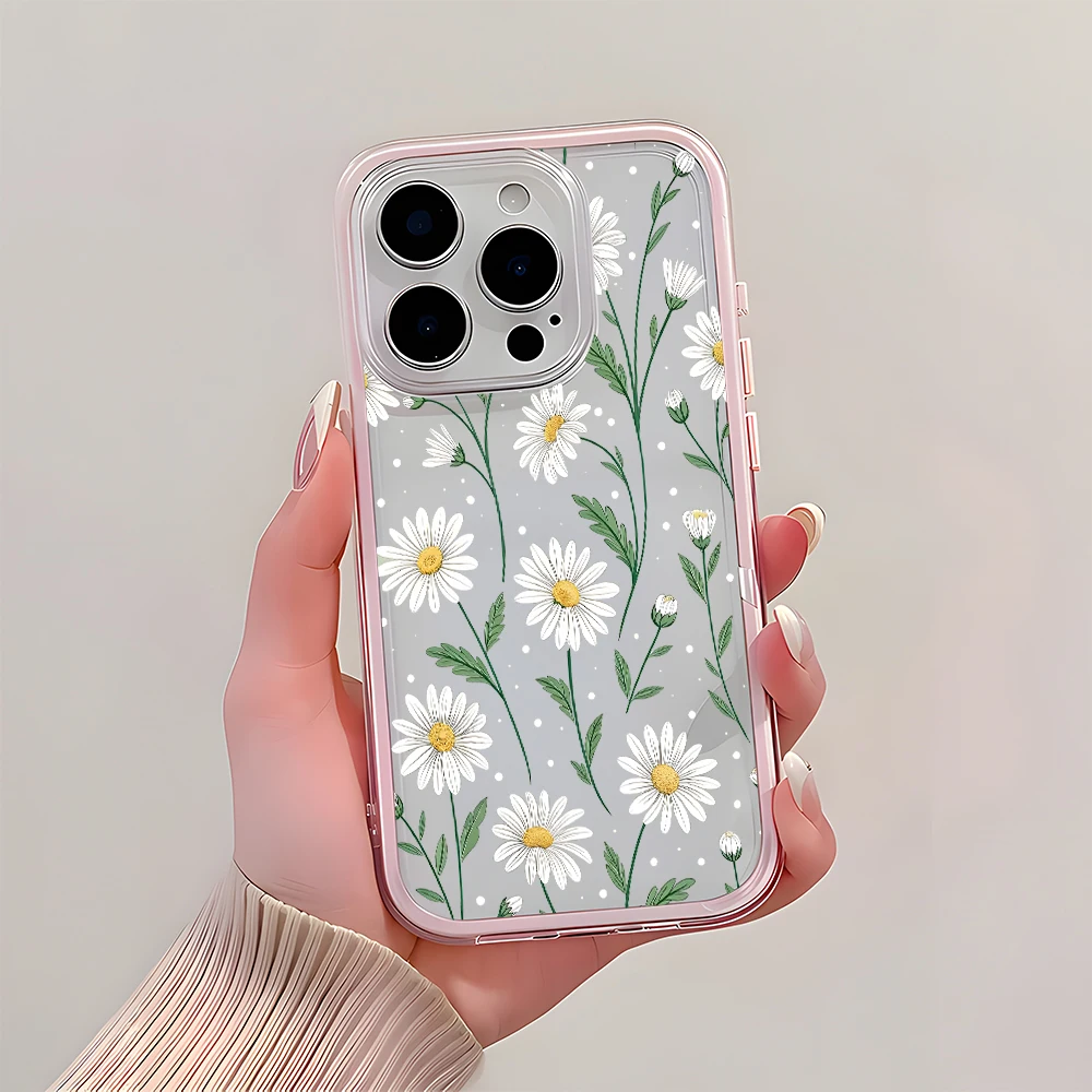 Frische Gänseblümchen-Blumenmuster 2-in-1 Transparente Handyhülle für Samsung Galaxy S26 Ultra S25 S23 FE S24 S22 Plus A57 A37 A55 A54 A36 A35 A16 Cover – Detail 6