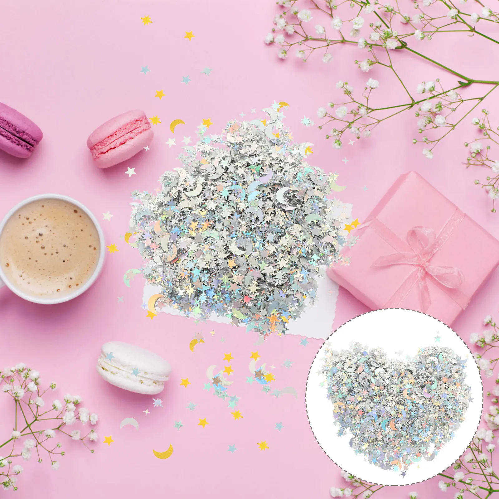 

1 Bag Glitter Confetti Sequins Star Moon Mix Table Decoration For Birthday Wedding Festival Party Craft Decorative Scatter