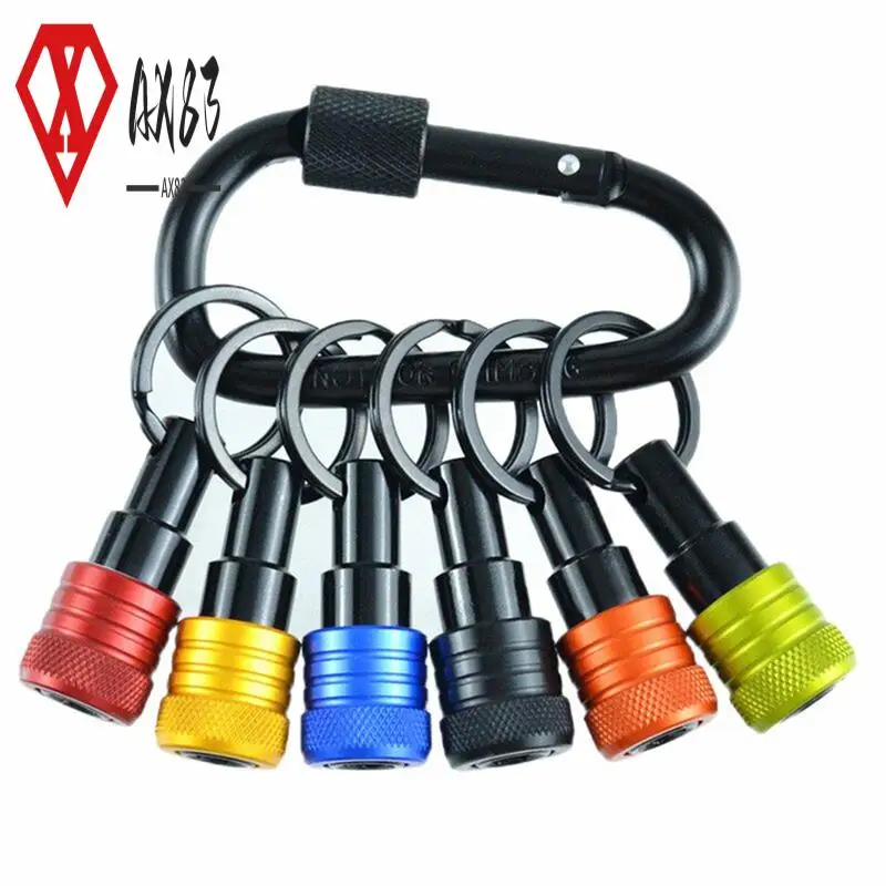 

AX83-брелок-держатель бит, 6 шт.-1/4 дюйма, держатели бит с шестигранным хвостовиком-для гайковерта, отвертки и сверл, включает брелок-карабин