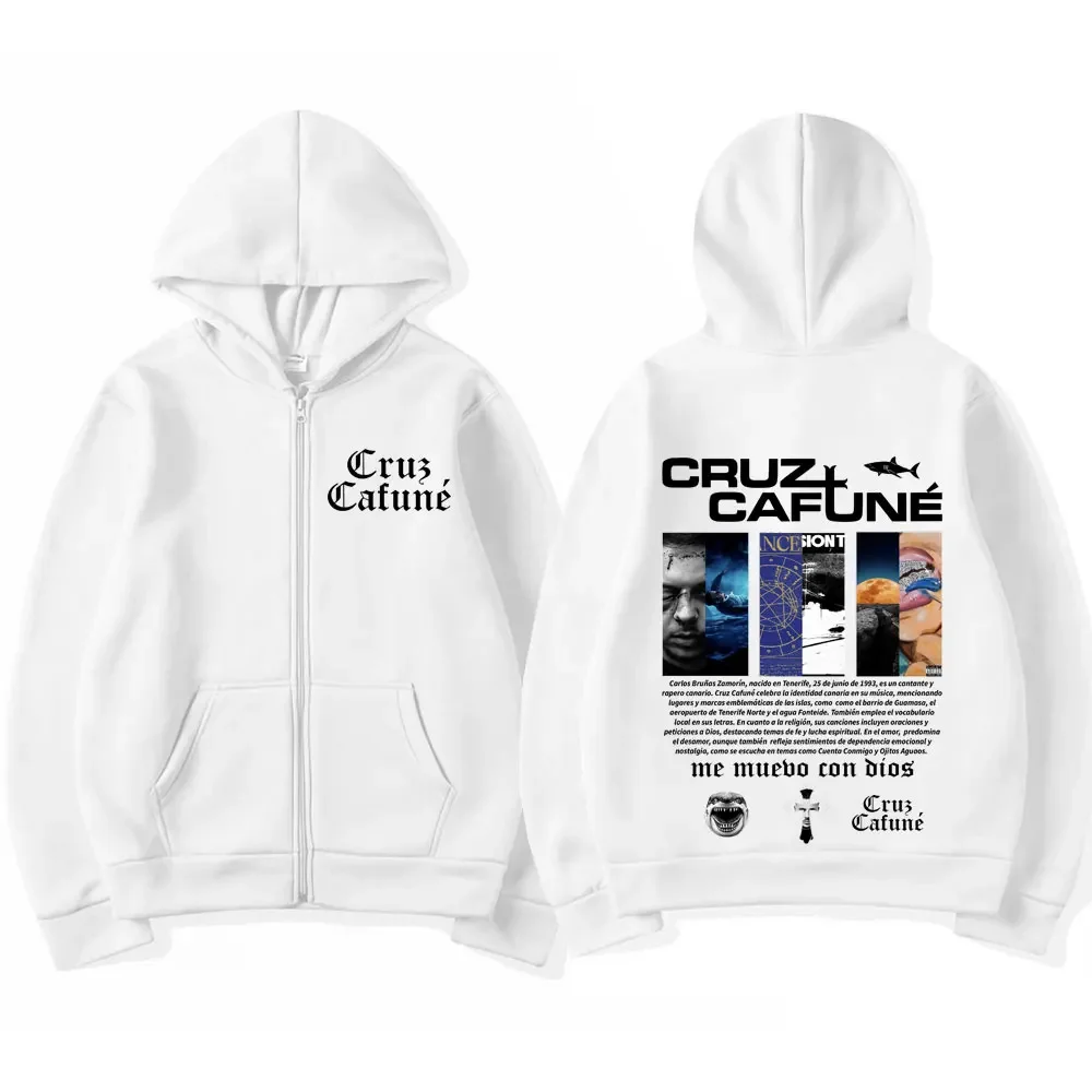 

Pop Rapper Cruz Cafune Me Muevo Con Dies Album Tour Pullover Men's Woman Hip Hop Hoodie Long-sleeved Casual Zip Up Hoodie Street