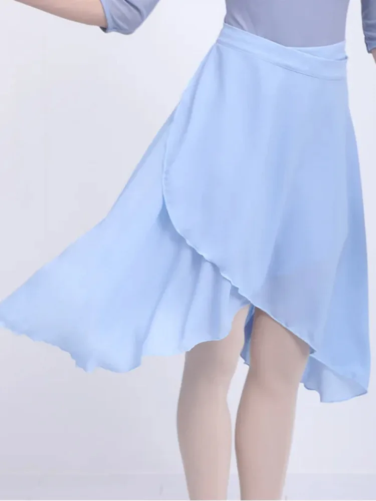 تنورة عالية الخصر من الشيفون بلون سادة للنساء - جزء سفلي لأداء رقص الباليه المتدفق لبطانات وعروض المسرح