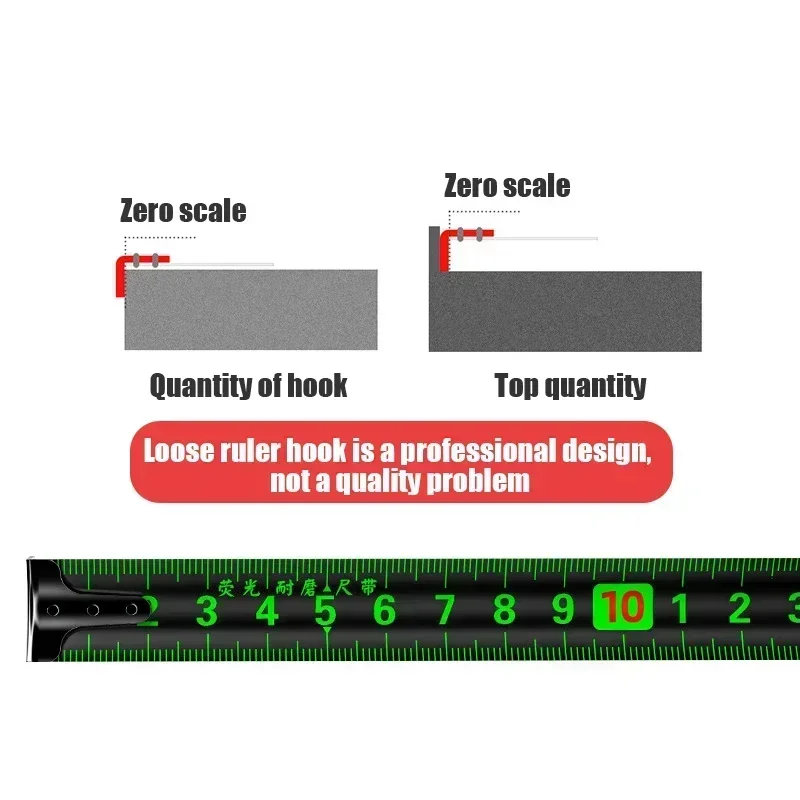 Locking Measure Widened Ruler Fluorescent Laser Box Steel Tool Tape Meter Ruler High-precision Measuring Code Inkjet Self