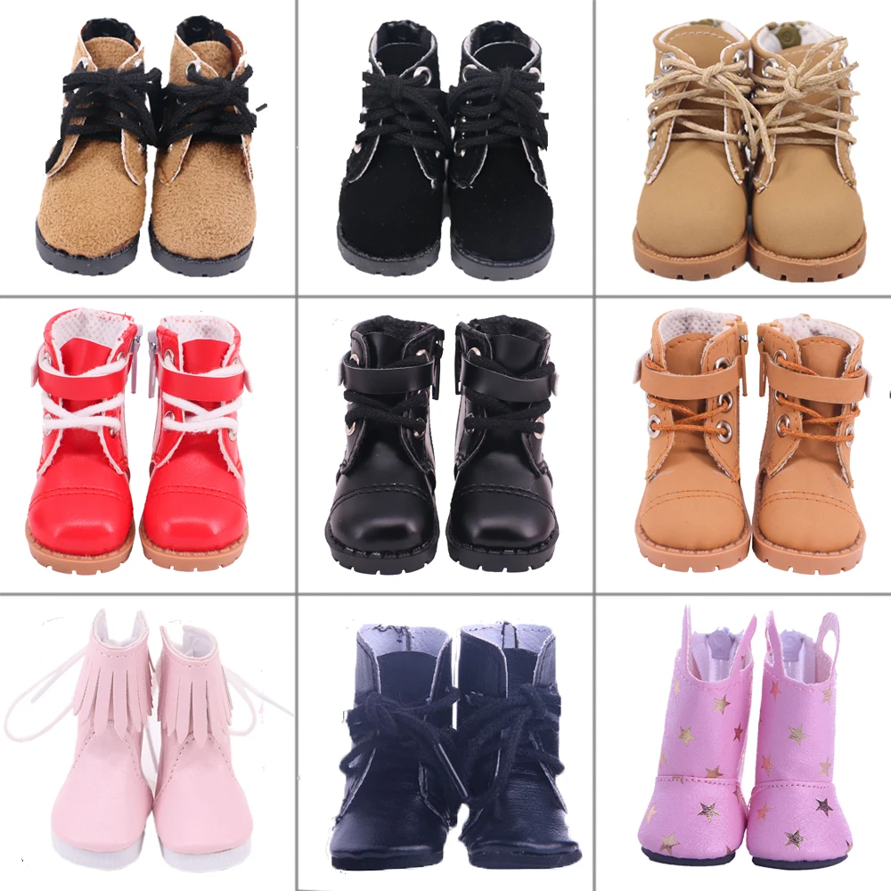 Doll Shoes Boots 5 Cm High-top PU Shoes For 14.5 Inch Genius American Paola Reina Doll&BJD EXO Doll Boots Generation Girl`s Toy