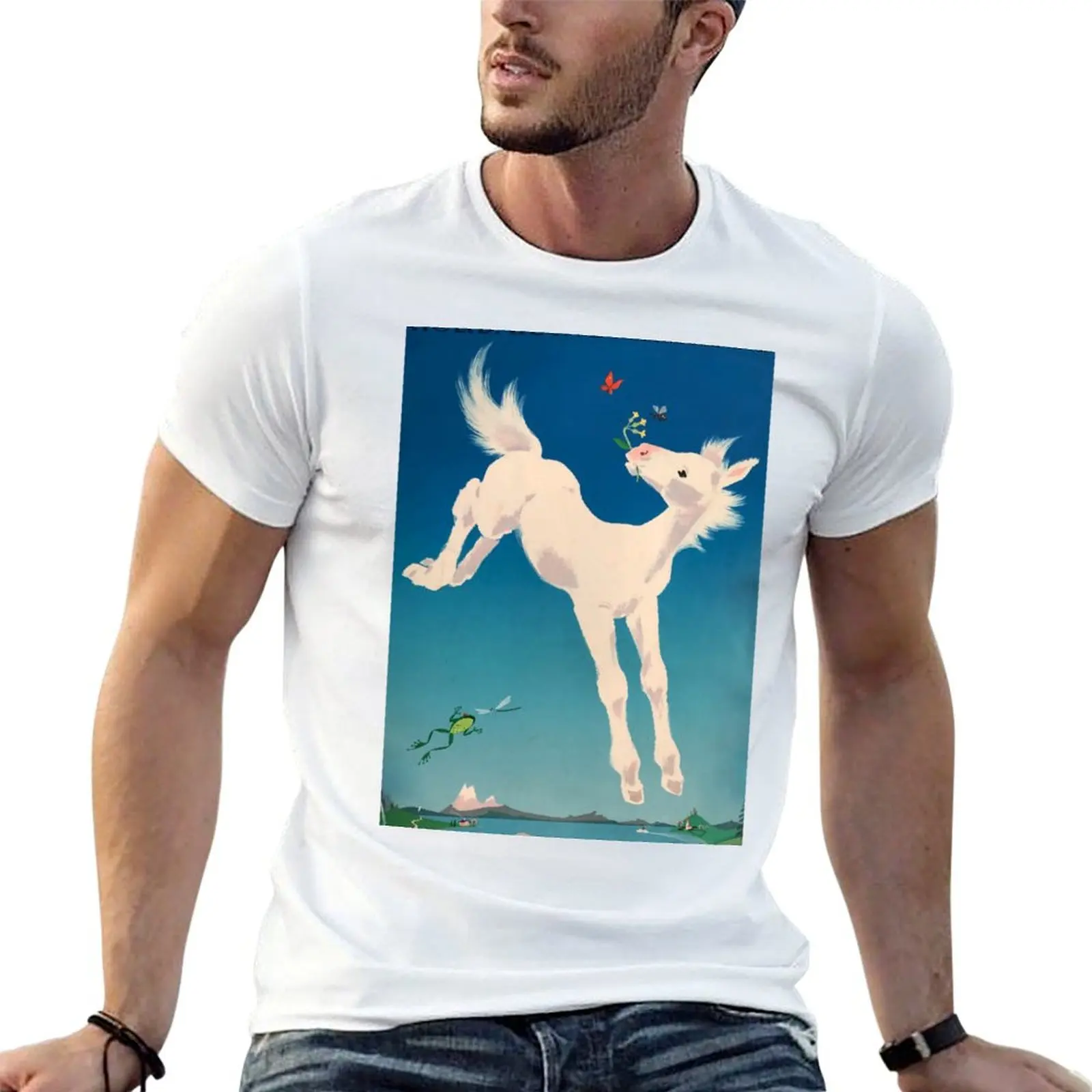 

Holidays in Switzerland vintage travel poster T-Shirt graphic t shirts for man anime t shirts oversize T-Shirt