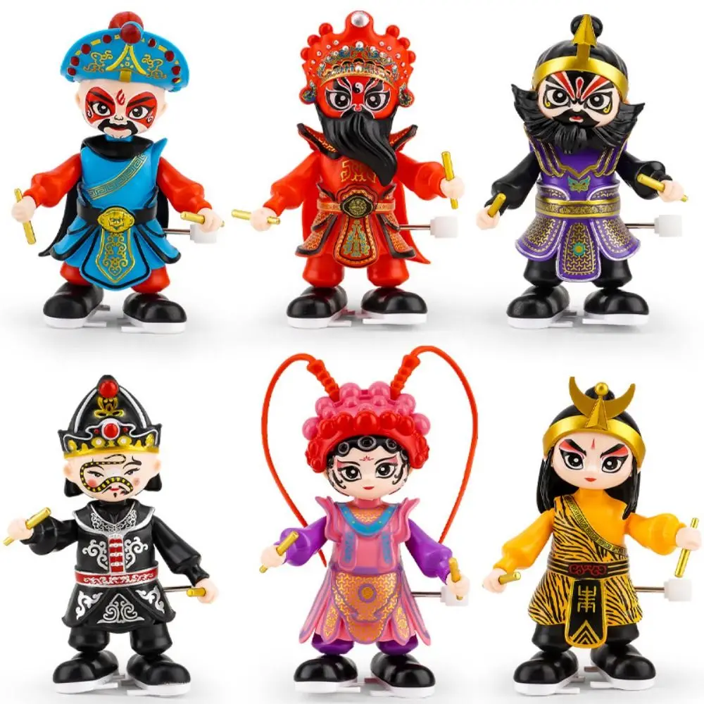 

Water Margin Opera Clockwork Doll Winding Spring Wave Hands Walking Dancing Toy Facial Makeup Chinese Traditional