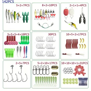 Set of fishing bait 18/21/59/142 pcs Vib Kit mixed bait southern Minrow Popper hooks All freshwater fishing accessories 8 Main Sales Popper - №4