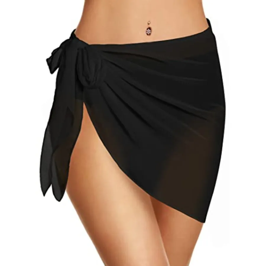 

Swimsuit Coverups for Women Sarong Beach Bikini Wrap Sheer Short Skirt Chiffon Scarf for Swimwear