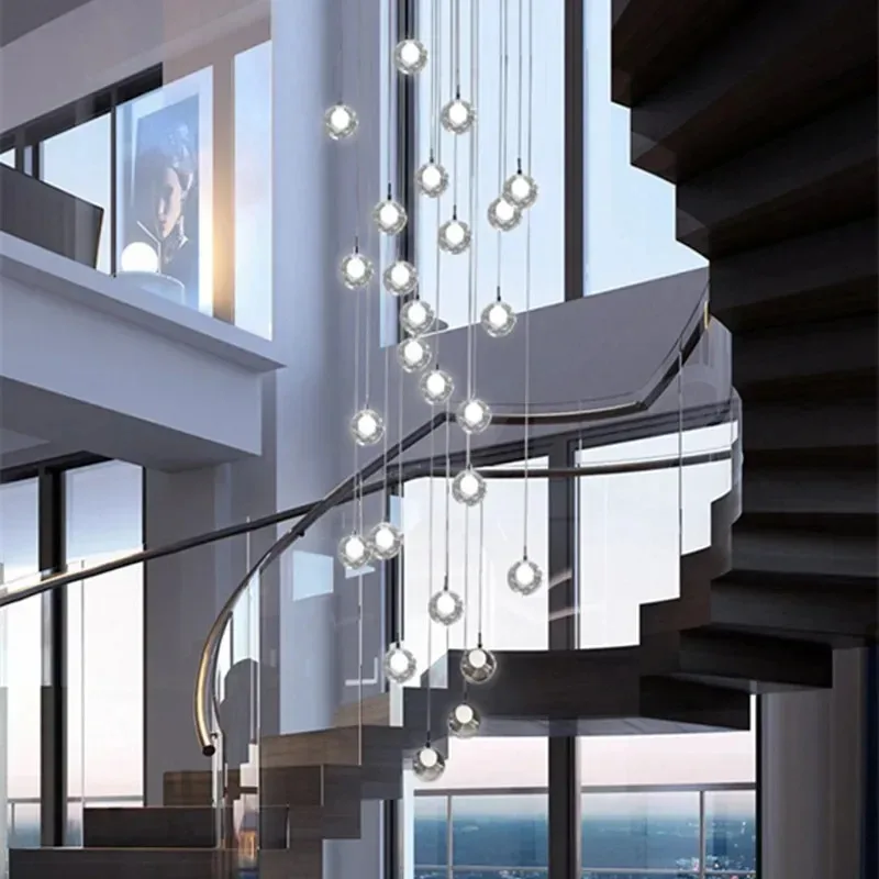 

Living room staircase branch chandelier, simple and atmospheric bar chandelier, shop duplex floor overhead pendant light