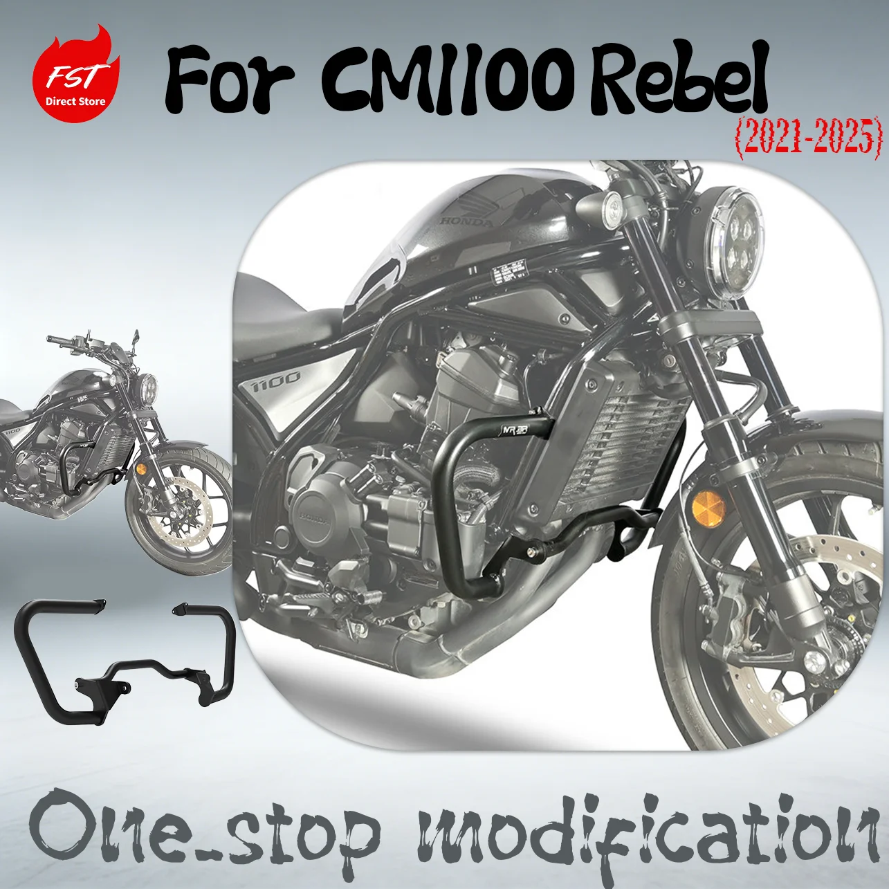 

Защитная дуга (краш-бар) для двигателя Honda CM1100 Rebel (2021-2025) с задним багажником, модифицированные запчасти для круизеров