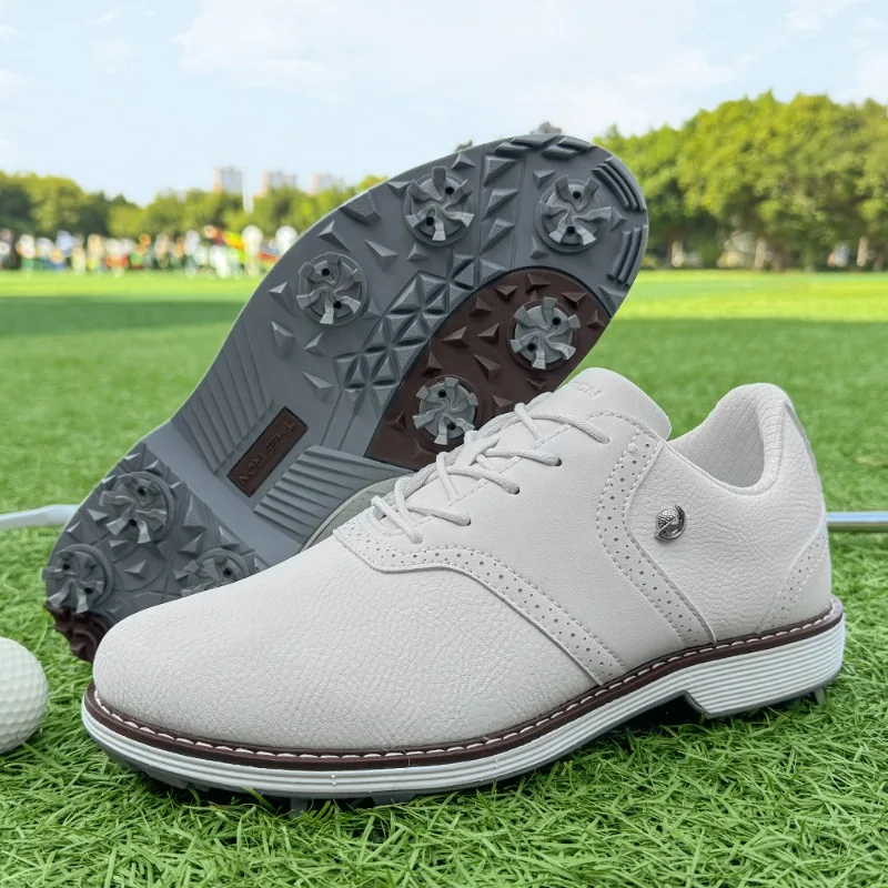 

2025 Hot Sale Golf Shoes for Men Luxury Brand Athletic Shoe Leather Golf Training Shoes for Man Comfortable Walking Shoe