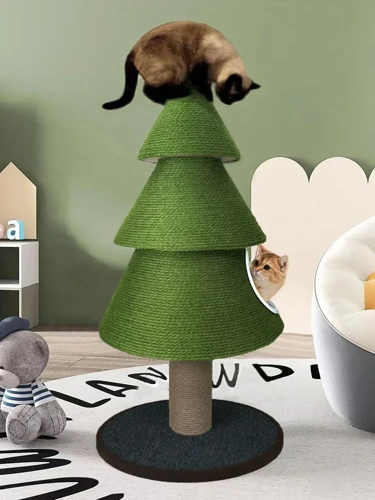 Cat Climbing Frame Christmas Tree  Scratch Board Sisal  Pine Grinding Claw Climbing  Tree Scratching Pole  Nest