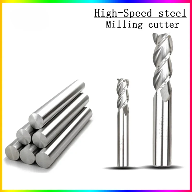 NEW 3 slot milling cutters 1mm~20mm 4mm 6mm 8mm 12mmCNC machine tool lathe chrome containing metal 3 flute milling cutters 1.5mm