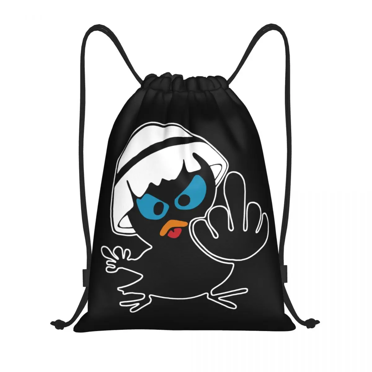 Custom Cartoon Chiken Calimero Drawstring Bags Men Women Lightweight Sports Gym Storage Backpack