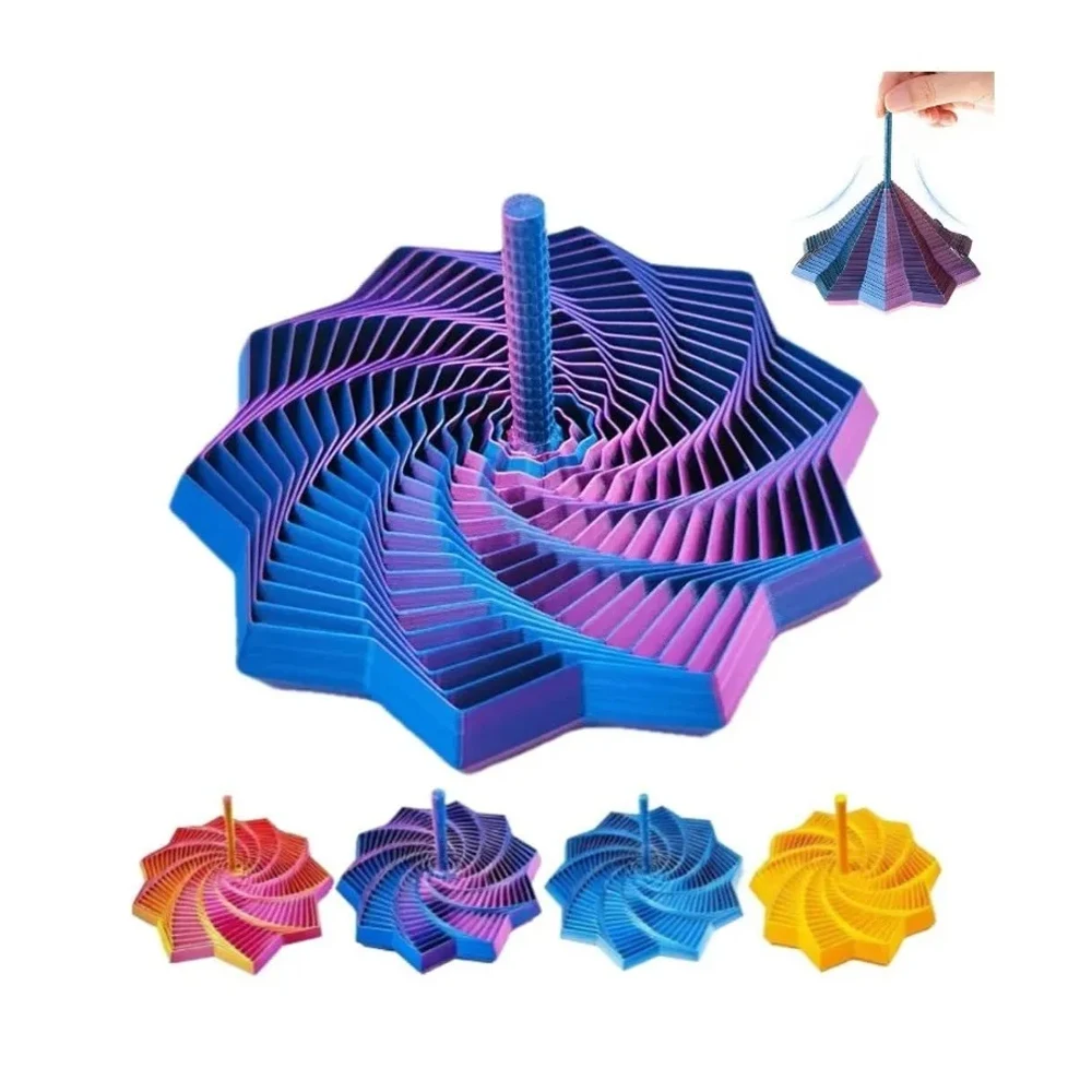 Expanded Sensory Fidget Star with Handles Model Colorful Fractal Fidget Hexagon desktop decoration