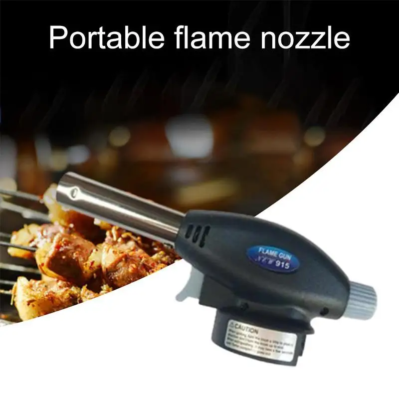 BBQ Welding Gas Torch Flame Gun Burner Nozzle Flamethrower Butane Burner Outdoor Camping Brazing Torch Kitchen Cooking Burner