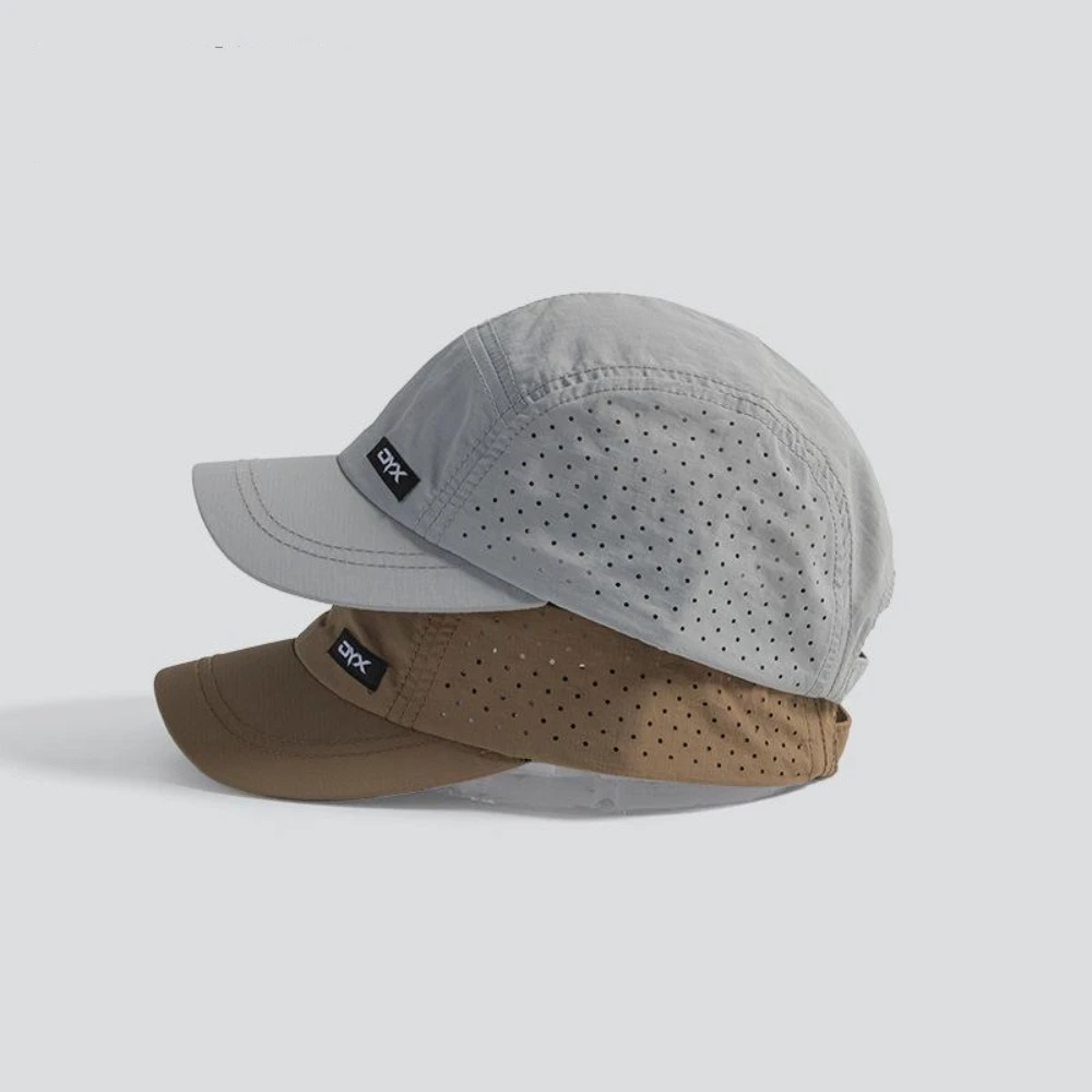 

Casual Short Brim Baseball Caps Sun Protection Quick Drying Snapback Hat Breathable Mesh Trucker Cap Men