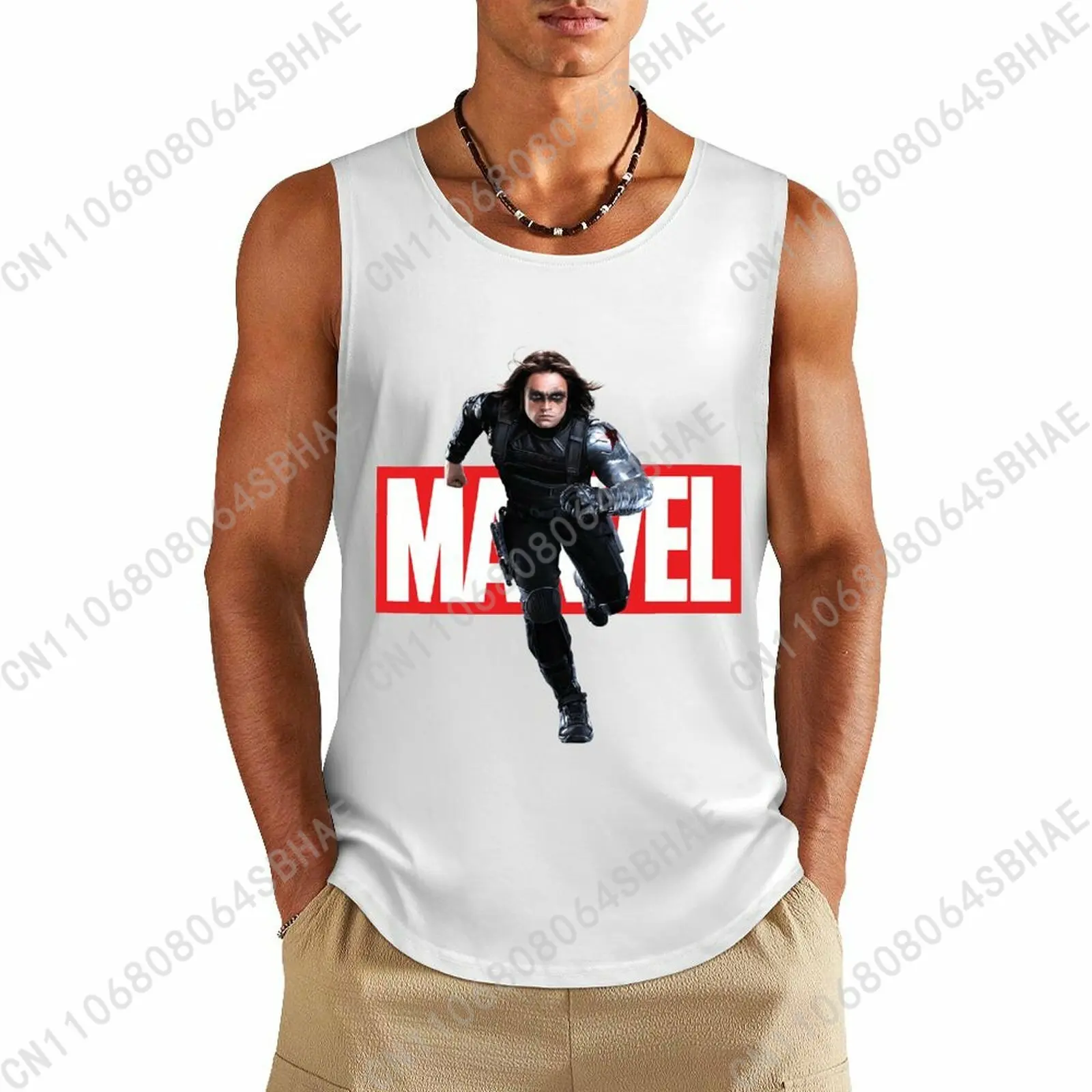 

Marvel Bucky Barnes Custom Pattern Mens Cotton Tank Top Cotton Sleeveless Shirt Men Undershirt Personalized Gifts Cosplay