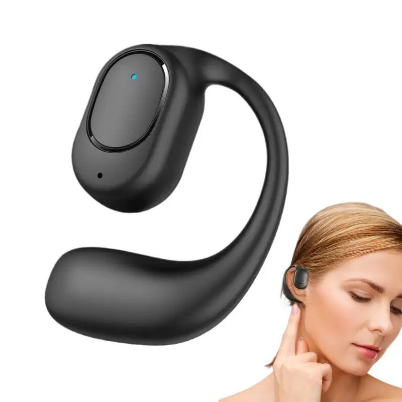 Wireless Blue tooth Single Earphones Air Conduction Headphone HiFi Ear-Hook Music Sports Noise Cancel Headset For Smartphones