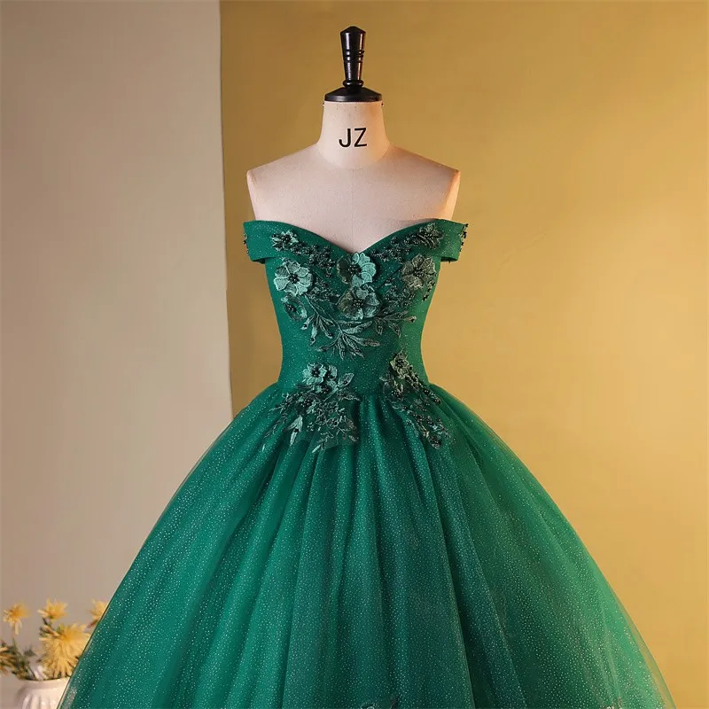 2024 Vestidos Sweet Flower 15 Quinceanera Dresses Party Dress With Train Real Photo Ball Gown Dresses For Quinceanera Cusotmized