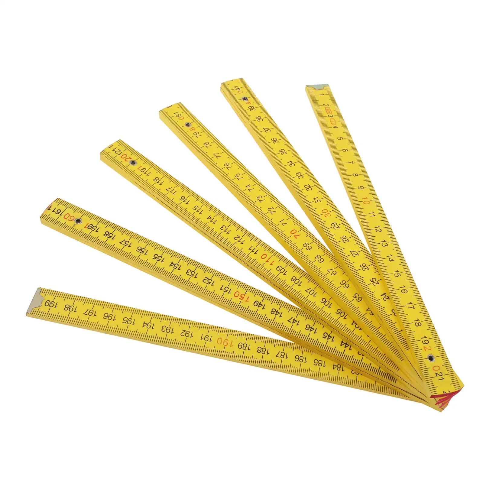 2m Folding Ruler Wooden Carpenter Tool Inch Metric Double Sided Scale Wood Ruler Meter Measure for Drawing Teaching Tools