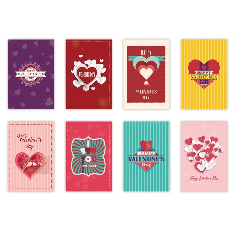 16pcs Valentine's Day Greeting Card Romantic Love Card Fresh Flower Shop Bouquet Blessing Set Confession Of Commemorative