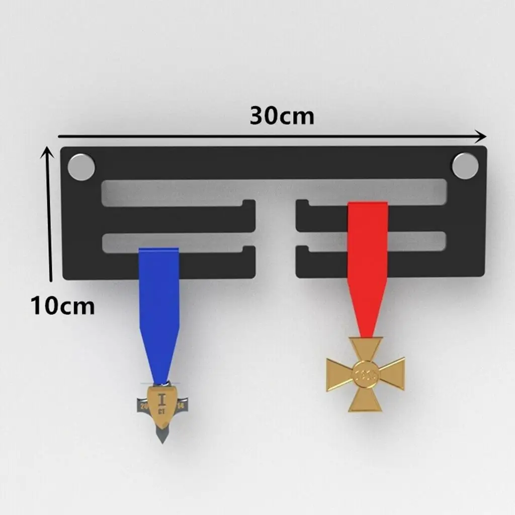 メダル ハンガー ホルダー ディスプレイ ラック 3 段 30x10cm 多くのメダルを収納可能 クリア