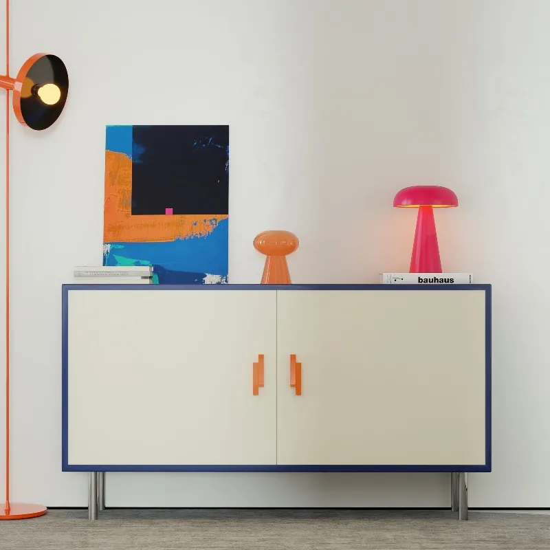 

cabinet contrasting color light luxury high-end dining side cabinet living room designer artistic and creative side cabinet