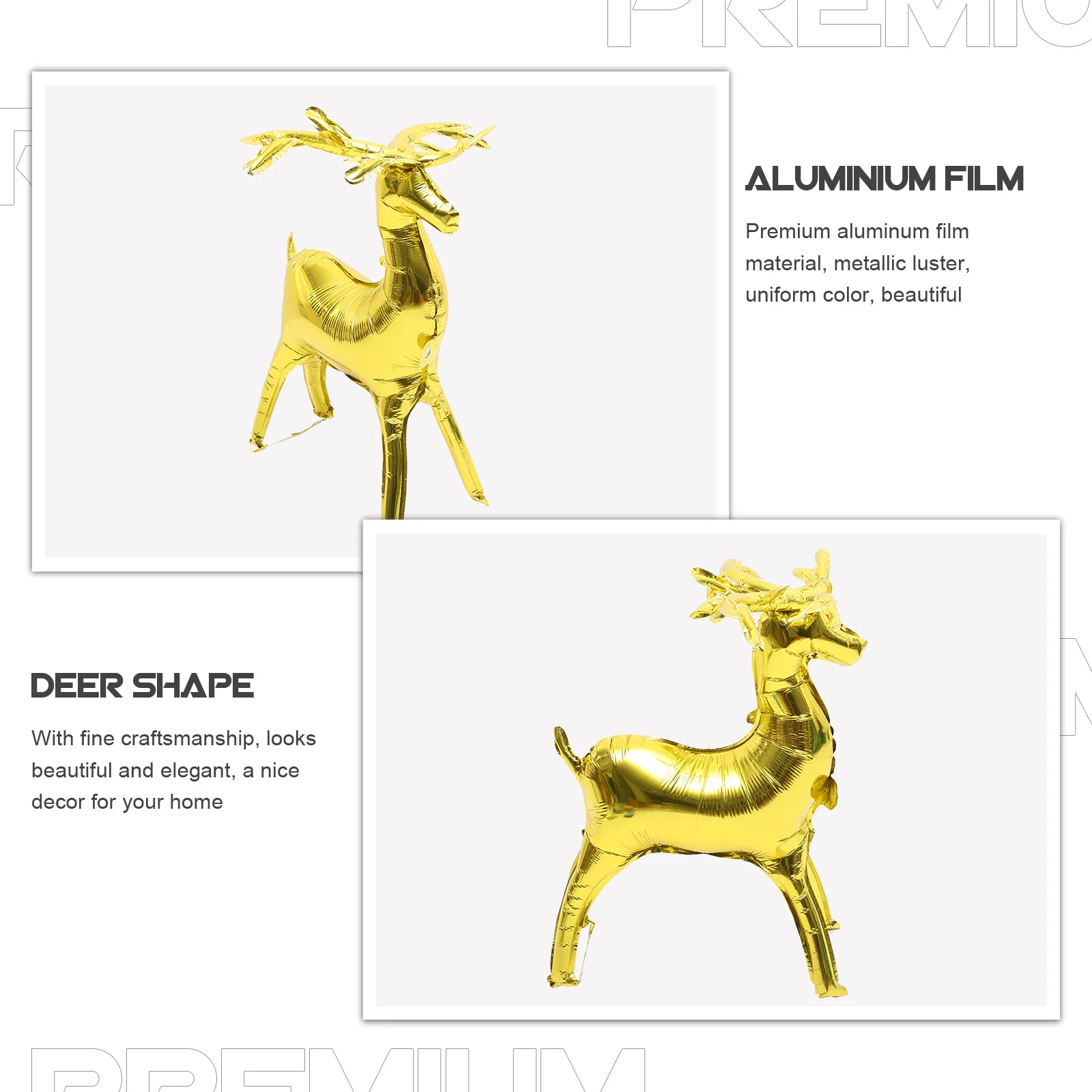 

10Pcs Cartoon Elk Balloons Metallic Aluminum Film Birthday Xmas Christmas Party Decoration Reusable Inflatable Reindeer Balloon